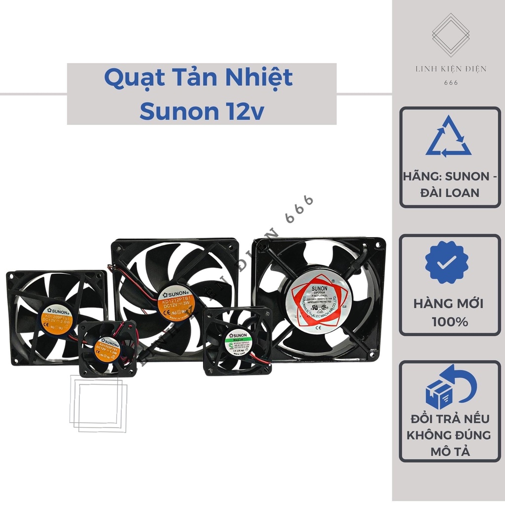 Quạt Tản Nhiệt Laptop Quạt Tản Nhiệt PC Mini Hút Gió Sunon 12V