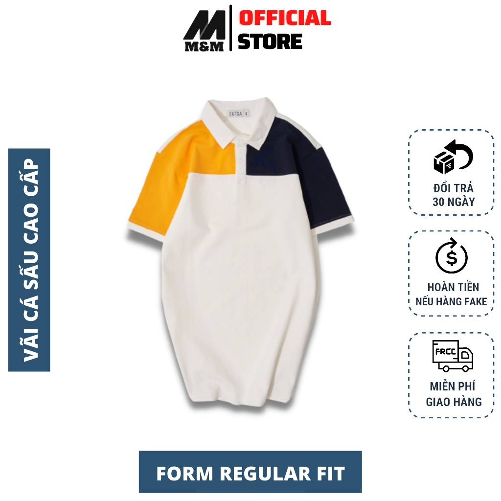 Áo Thun Polo Nam M&amp;M Mammodel Áo Polo Nam Đẹp Cổ Bẻ Tay Ngắn Phối Sọc Vải Cotton Xuất Xịn Chuẩn Form Dày Dặn HC100