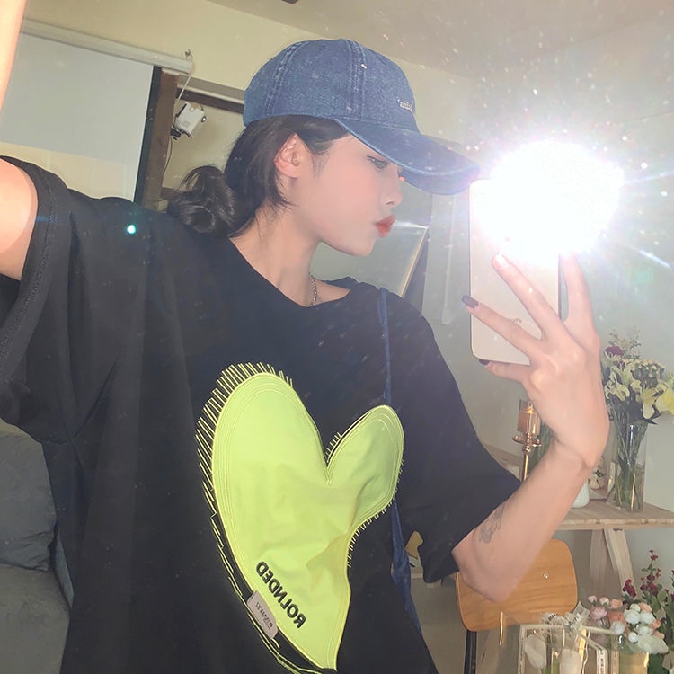 Mới Áo Thun Ngắn Tay Thêu Họa Tiết Xinh Xắn Cho Nữ