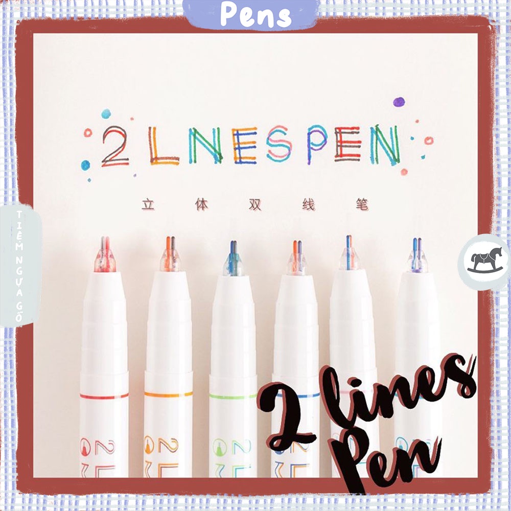 [Mã SKAMLTSM9 giảm 10% đơn 99K] Bút 2 Lines Pen Trang Trí Sổ, Thiết Lập Các Tiêu Đề, Highlight - Tiệm Ngựa Gỗ