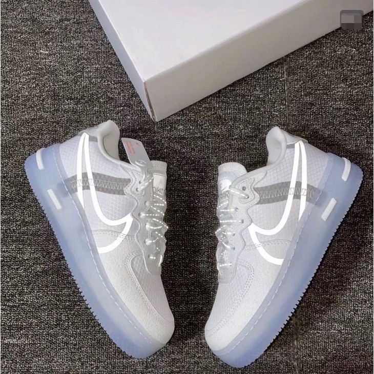 Giày Nike AF1 White Ice trắng đế dạ quang Full Bill Box