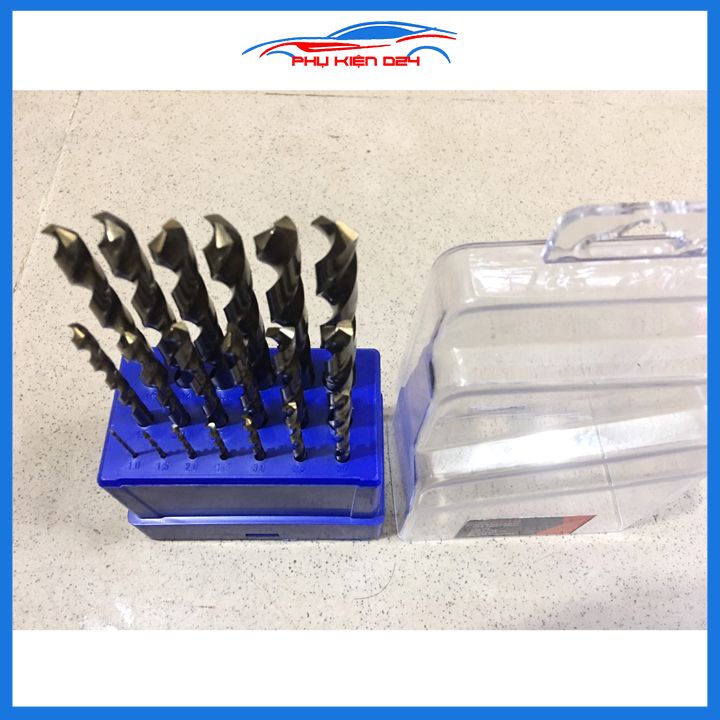 Bộ 25 mũi khoan chuyên inox Nachi đường kính mũi 1mm-13mm cao cấp sắc bén Singapore