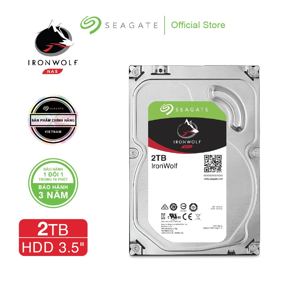Ổ cứng HDD 3.5" NAS SEAGATE Ironwolf 2TB SATA 5900RPM_ST2000VN004