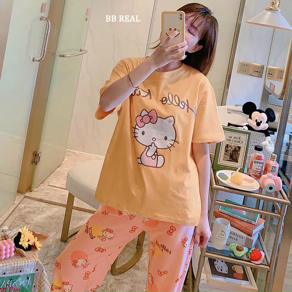Đồ Bộ Mặc ở Nhà Bộ Đồ Ngủ Nữ Quần Dài Pijama Thun Lạnh Đẹp [CODE 33-36] Freesize Từ 45-60Kg - BB REAL | BigBuy360 - bigbuy360.vn