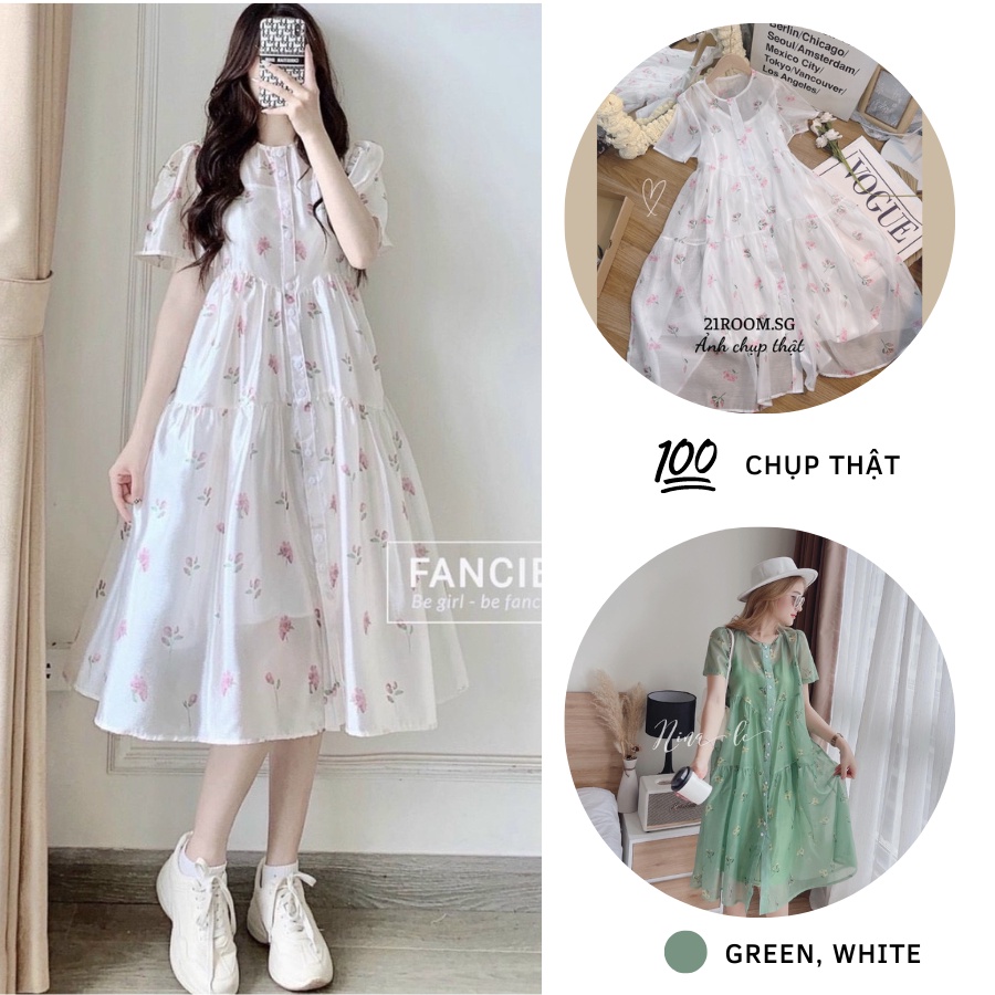 D37 ĐẦM BABYDOLL DÁNG DÀI HOA NHÍ 2 LỚP, ĐẦM BABYDOLL NỮ VOAN HOA XÒE BÁNH BÈO ĐI HỌC ĐI CHƠI DỄ THƯƠNG BEST