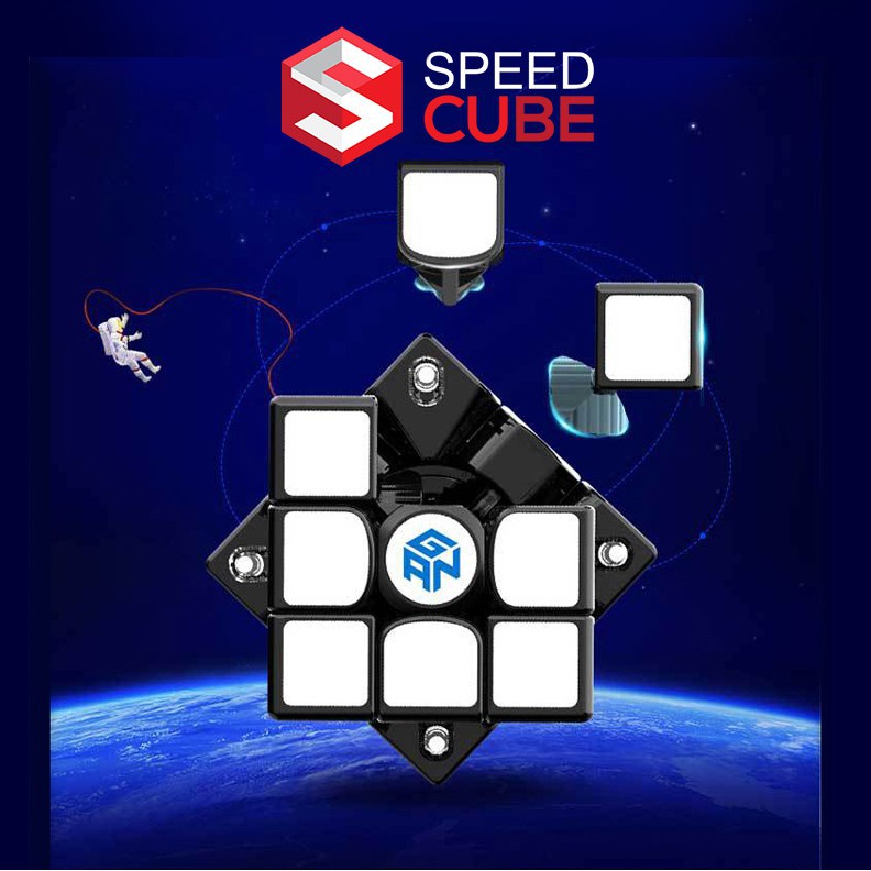 Rubik 3x3 GAN 356 XS Stickerless/Viền đen, Rubik 3x3x3 Nam Châm Chính Hãng Gan - Shop Speed Cube