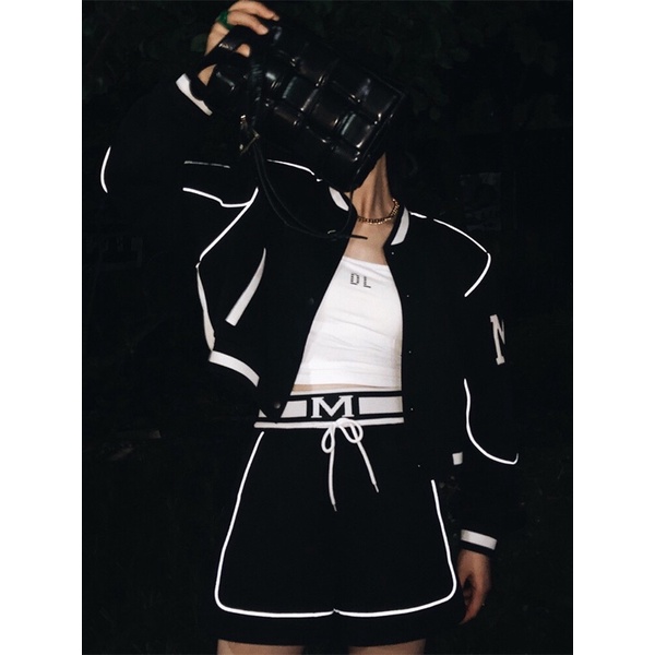 TKLIHN Set thể thao ULZZANG Áo khoác BOMBER croptop HOT FASHIONITA 2021 cá tính KÈM 2 ẢNH THẬT CUỐI