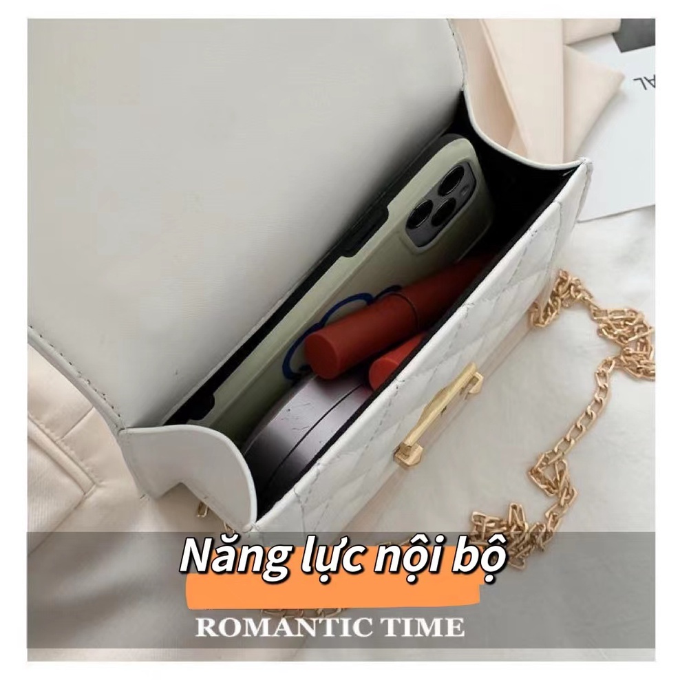 Túi đeo vai hình vuông họa tiết kim cương thời trang mùa xuân 2022 cho nữ