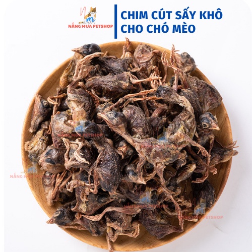 Chim cút sấy khô cho cún mèo, snack cho chó mèo túi 100gr