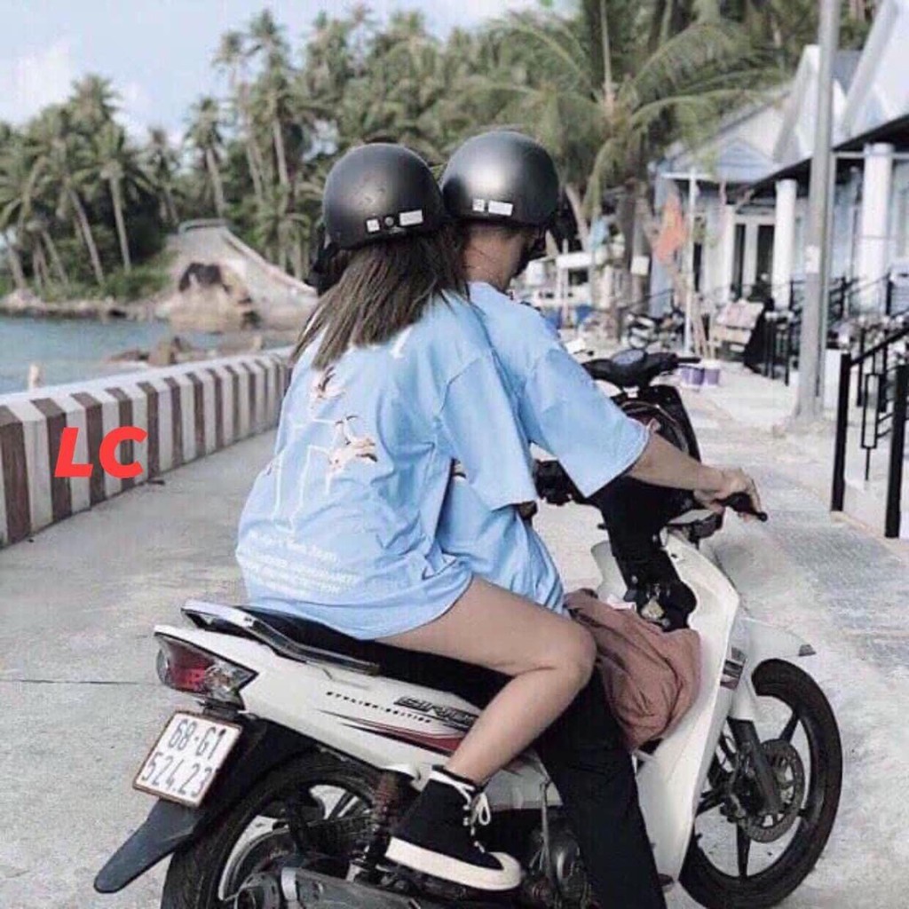 Áo phông unisex tay lỡ nam nữ ANGEL form rộng oversize, áo thun nam nữ tay lỡ basic xanh blue