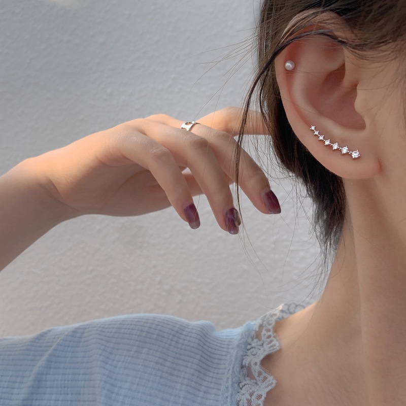 Ahellogirl Khuyên tai hình chòm sao đính pha lê độc đáo