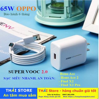 Bộ Sạc OPPO Chính hãng 65W SUPER VOOC 2.0 Sạc Siêu Nhanh, Đầy Pin Chỉ Trong Vòng Hơn 30 Phút, Bảo hành 6 tháng