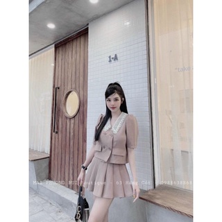 Sét váy dập ly áo crop top.. sét váy rời áo crop top Tinashop chuyên sỉ