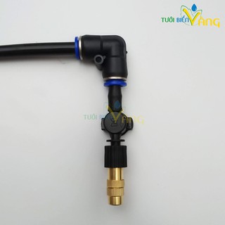 Béc phun sương 1 hướng đồng chân góc 8mm lắp cuối đường ống