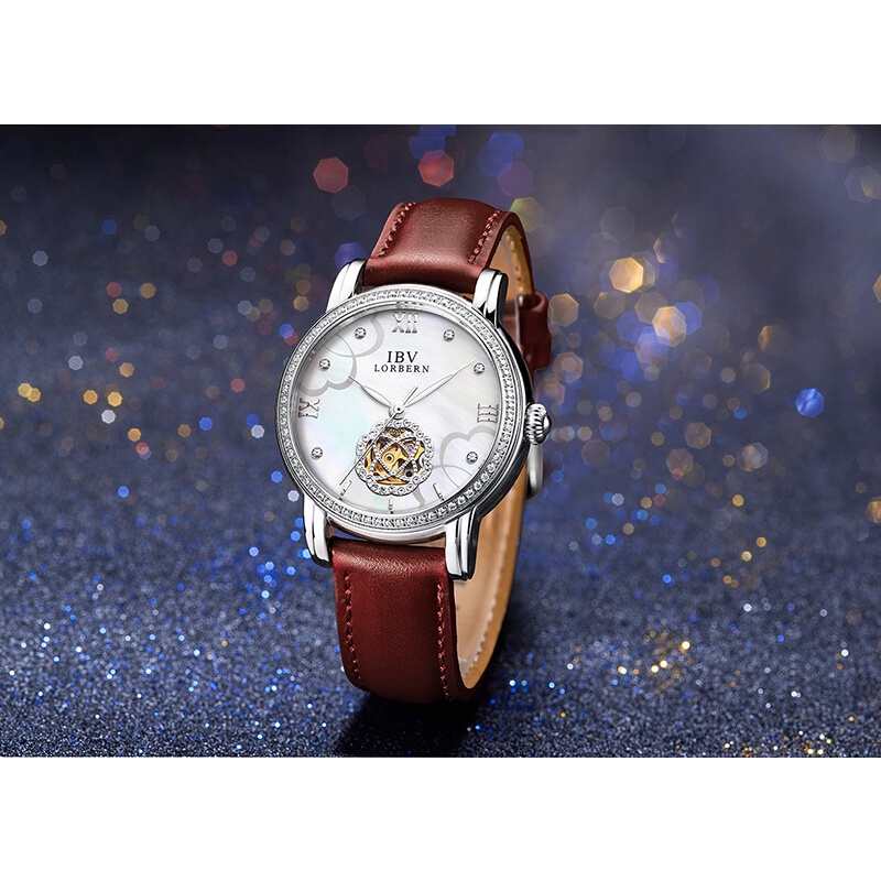 Đồng hồ nữ chính hãng LORBERN IBV6806-8 kính sapphire,chống xước,chống nước 30m,Bh 12 tháng,máy cơ (automatic)