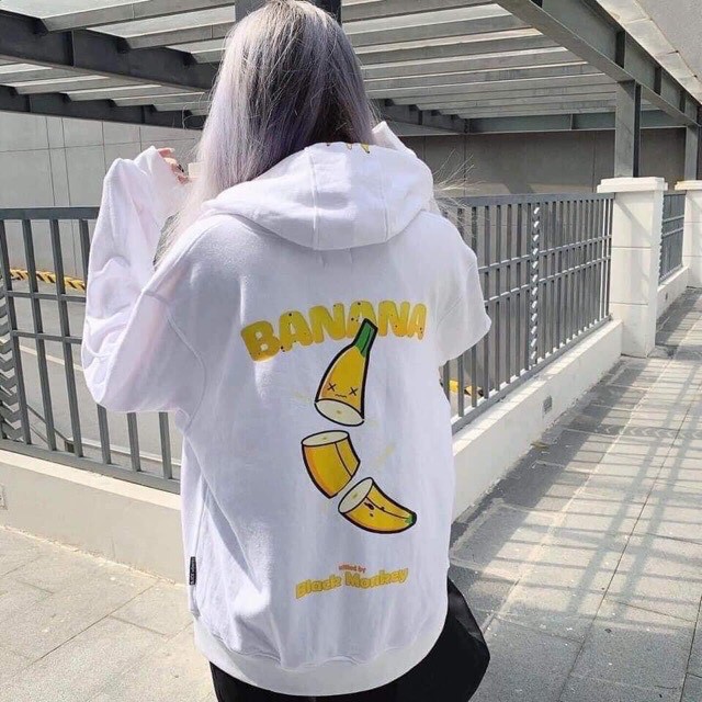 Áo khoác hoodie in hình Banana Cho Nam Nữ Và Cặp Đôi LOKI SHOP Có 3 Màu Chất Nỉ Unisex dây kéo Form rộng Ulzzang | BigBuy360 - bigbuy360.vn