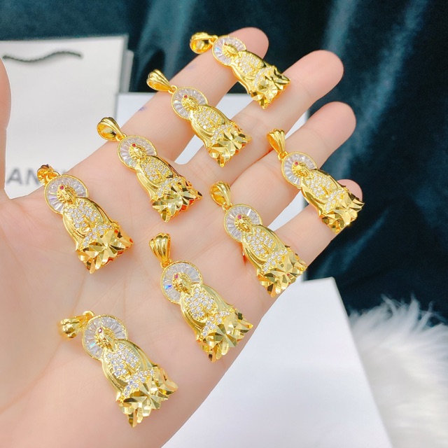 Mặt Mẹ size trung full đá mạ vàng
