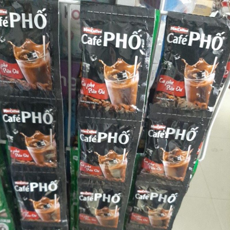 Dây 10 gói Cà Phê Sữa Đá Café Phố Maccoffee (24gram/gói)