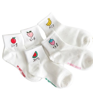 Vớ nữ in hình trái cây dễ thương kiểu Hàn Quốc