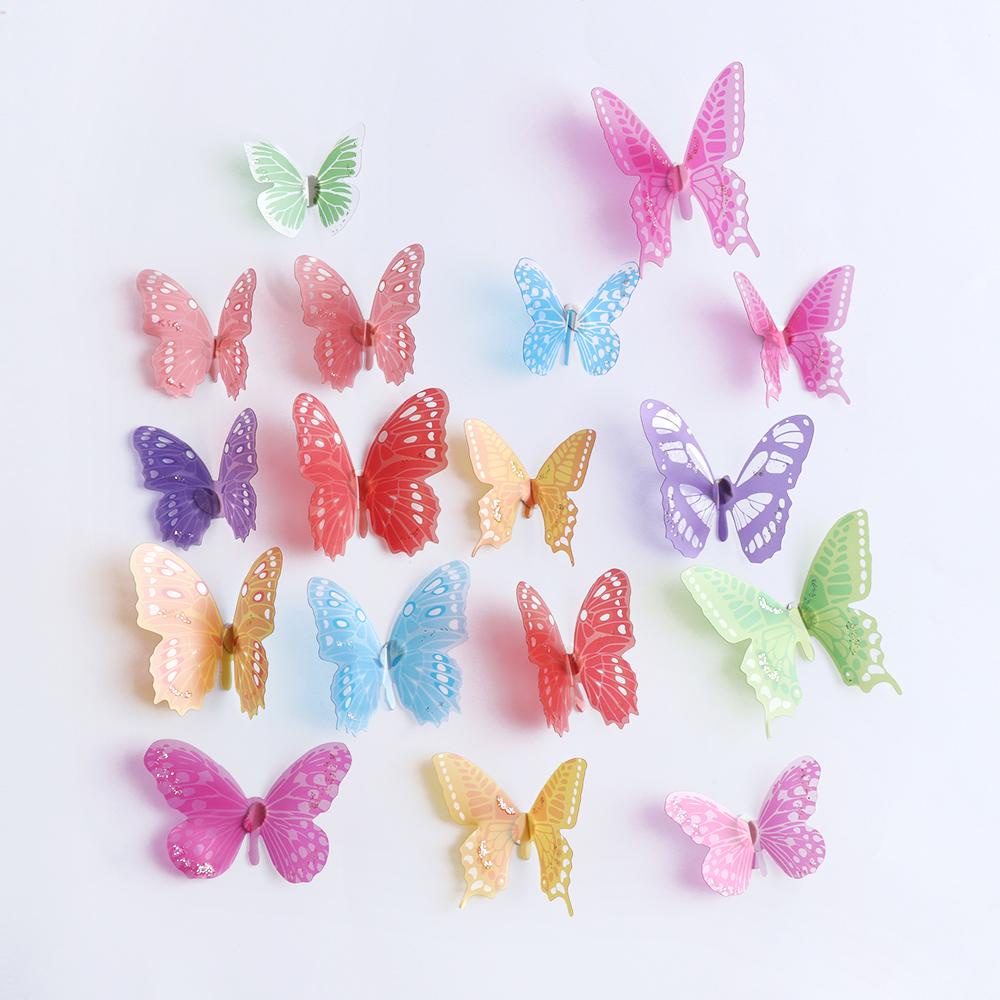 Set 18 Miếng Dán Hình Bướm 3D Trang Trí Phòng Bé