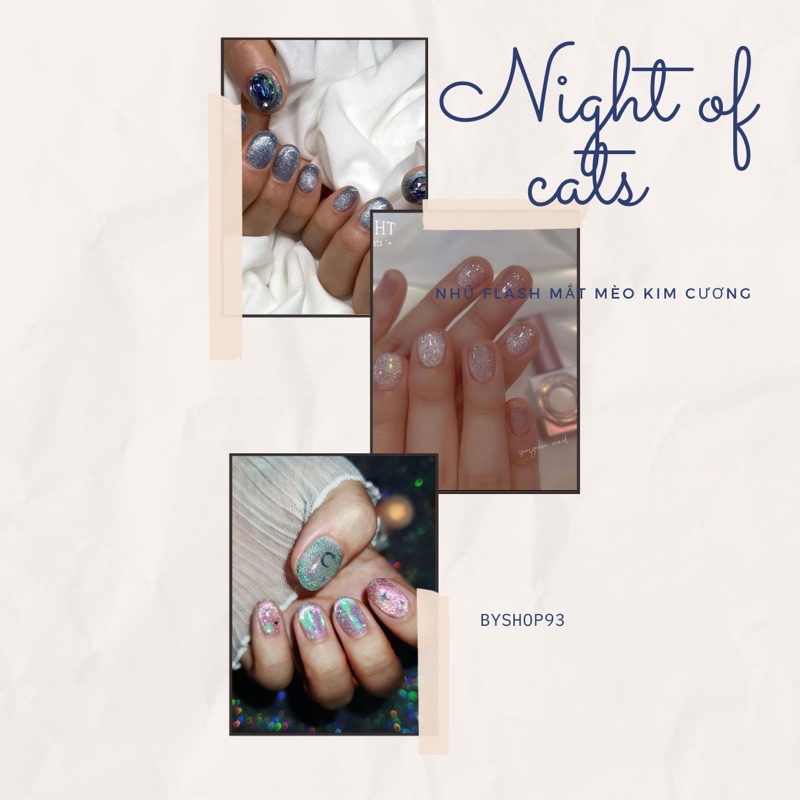 [Cats me nail] Nhũ flash mắt mèo kim cương cao cấp Hàn Quốc tách lẻ collection Night of cats (1pcs)