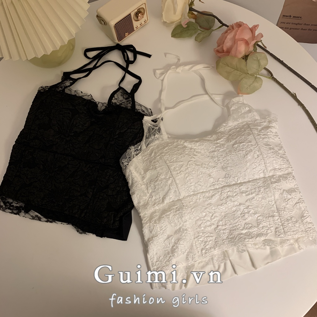 Áo Hai Dây Phối Ren Quyến Rũ Thời Trang Dành Cho Nữ