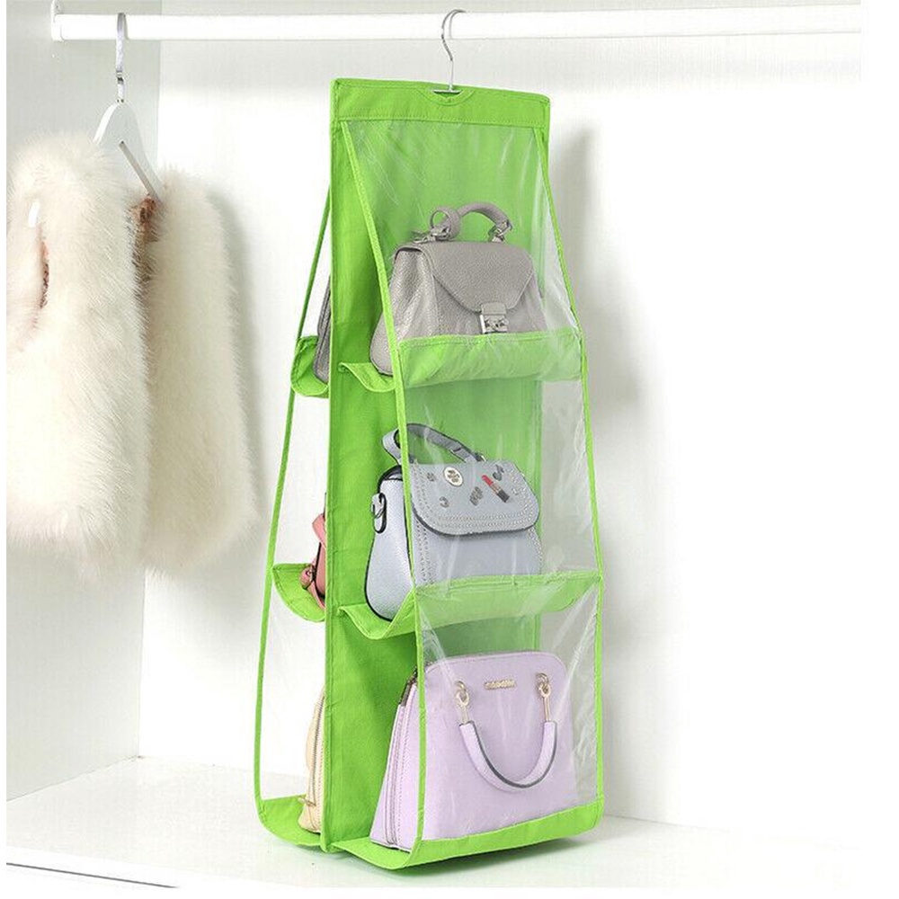 [Tổng Kho Sỉ] Tủ Treo Đồ - Treo Giỏ Túi Xách Chống Bụi 2 Mặt 6 Ngăn Đa Năng