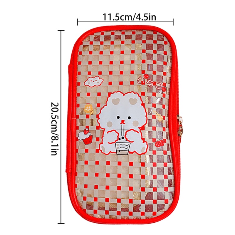 Túi Đựng Mỹ Phẩm Trong Suốt Họa Tiết Trái Tim Xinh Xắn