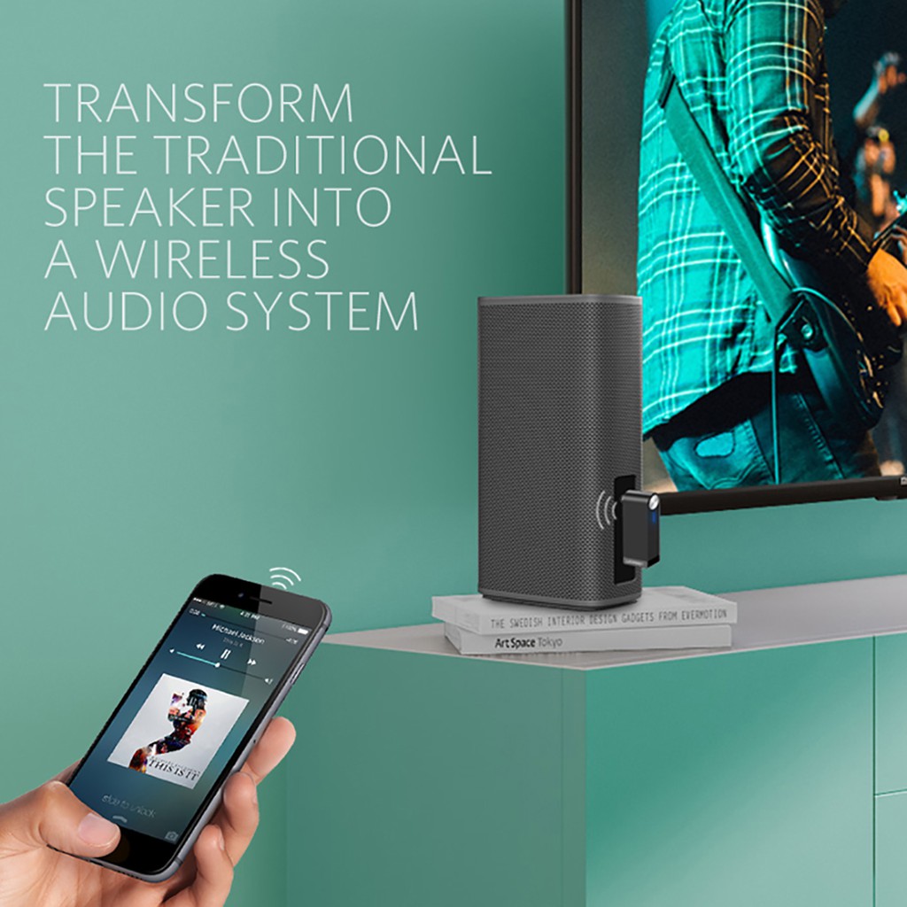 Thiết Bị Nhận Bluetooth 5.0 Hỗ trợ Mic đàm thoại cho xe Ôtô cao cấp UGREEN MM114