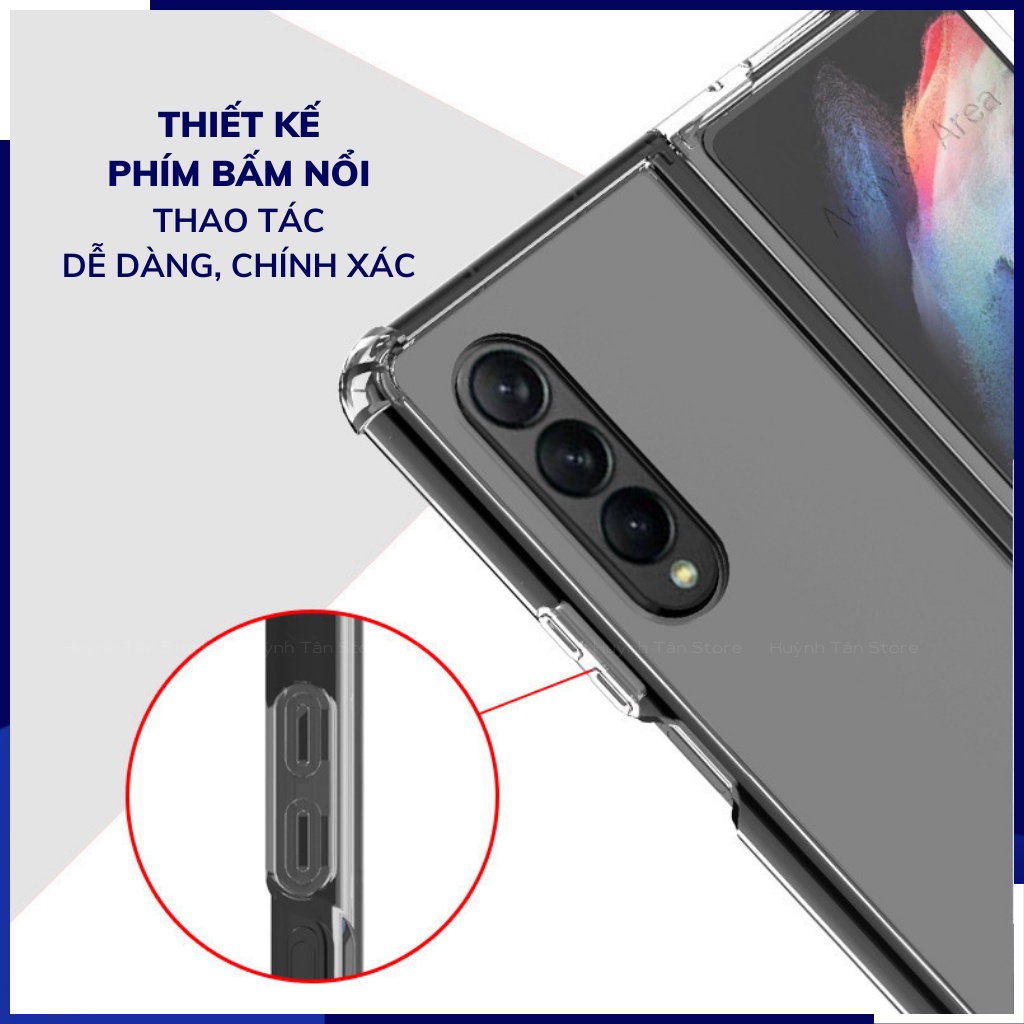 Ốp lưng Samsung Z Fold 3 Fold 4 trong suốt Clear Color Ver 3 viền dẻo chống sốc, chống va đập,giữ nguyên vẻ đẹp của máy