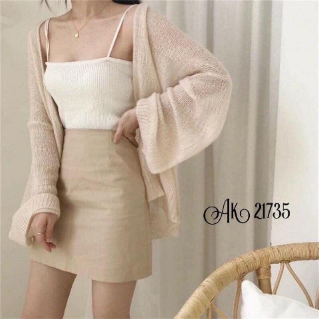 Áo khoát candigan len mỏng hàng quảng châu loại 1