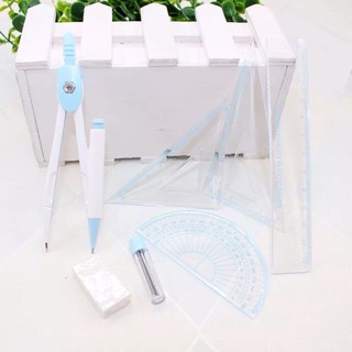 [GIÁ SỈ 15k/Bộ] 12 Bộ Compa 9018 - Thước Kẻ - Eke