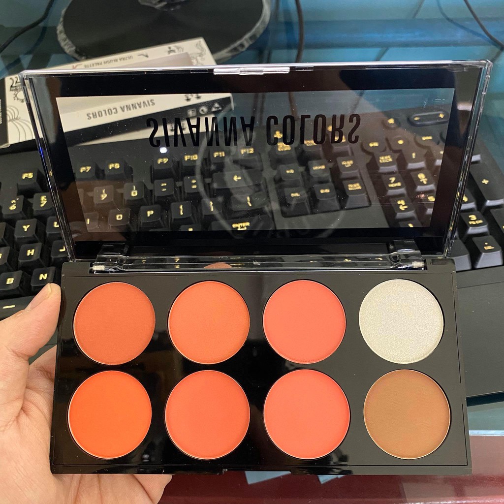 [Auth Thái] Phấn Má Hồng Tông Cam San Hô, Tạo Khối và Bắt Sáng Sivanna Ultra Brush Palette HF319 No.1