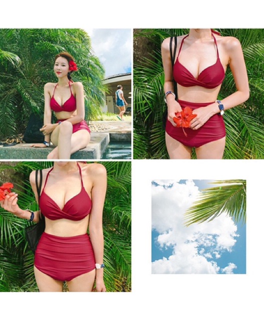 Bikini Hai Mảnh Cạp Cao Quảng Châu Chất Đẹp 2 dây | BigBuy360 - bigbuy360.vn