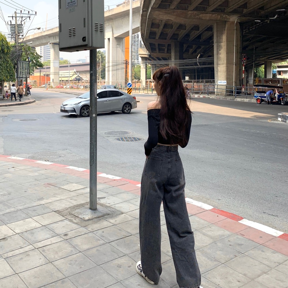 DUNEA Quần Jeans Dài Ống Loe Thời Trang Dành Cho Nữ