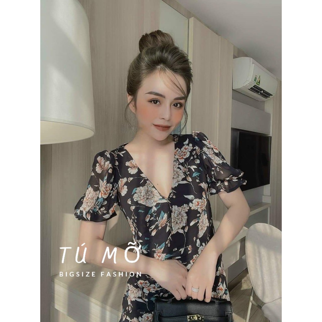 Đầm bigsize hoa Maris DA0032  - Tú Mỡ - đầm cho người béo mập 50-95KG - Mặc đi tiệc, đi chơi hoặc dạo phố | BigBuy360 - bigbuy360.vn