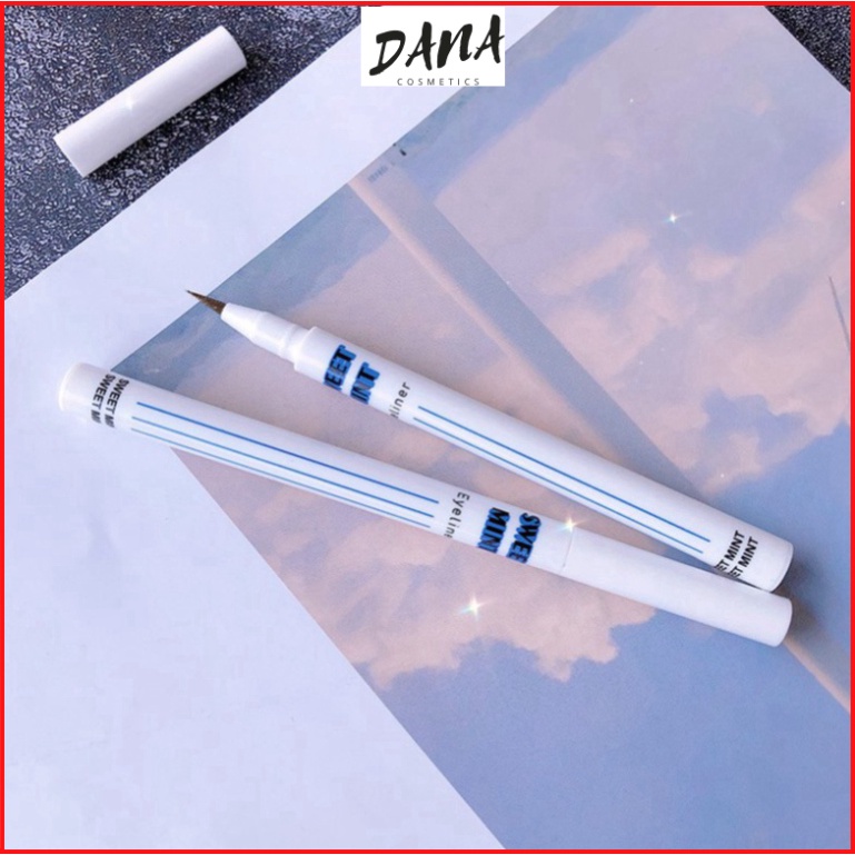 Bút kẻ bọng mắt cười và nếp mí Sweet Mint vỏ màu trắng + xanh dương DANA
