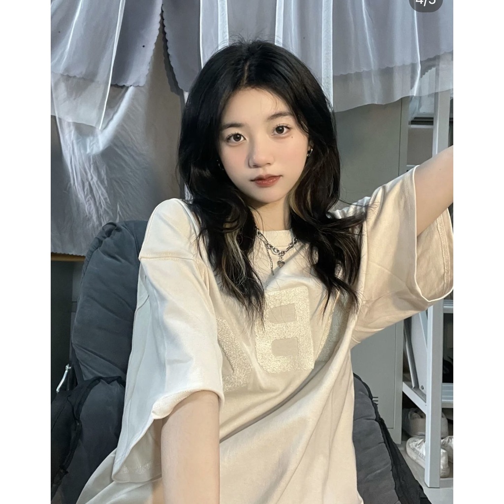 Pure desire [flocking embroidered short sleeve] INS super hot cream embroidery national fashion loose y2k millennium hot girl T-shirt women's fUYr