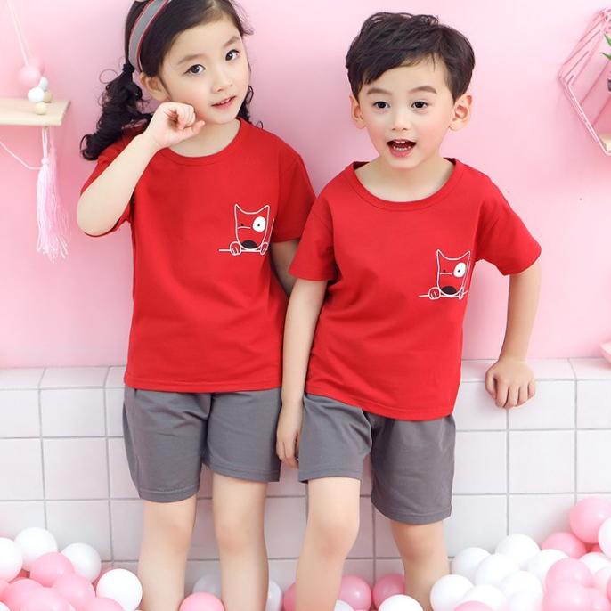 Bộ Quần Áo Ngắn Tay Thời Trang Năng Động Cho Bé 1-10 Tuổi