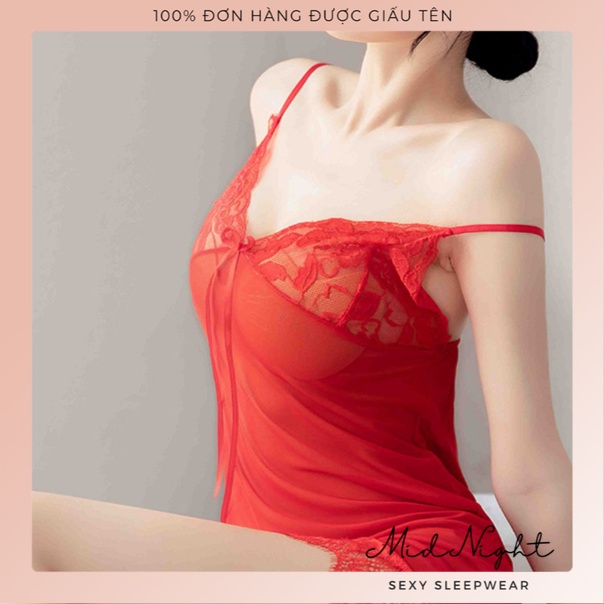 Bộ Đồ Ngủ Ren Sexy - Váy Ngủ Gợi Cảm - Đồ Lót Gợi Cảm Nữ Size Lớn Xuyên Thấu Cám Dỗ Mid Night Sexy | BigBuy360 - bigbuy360.vn