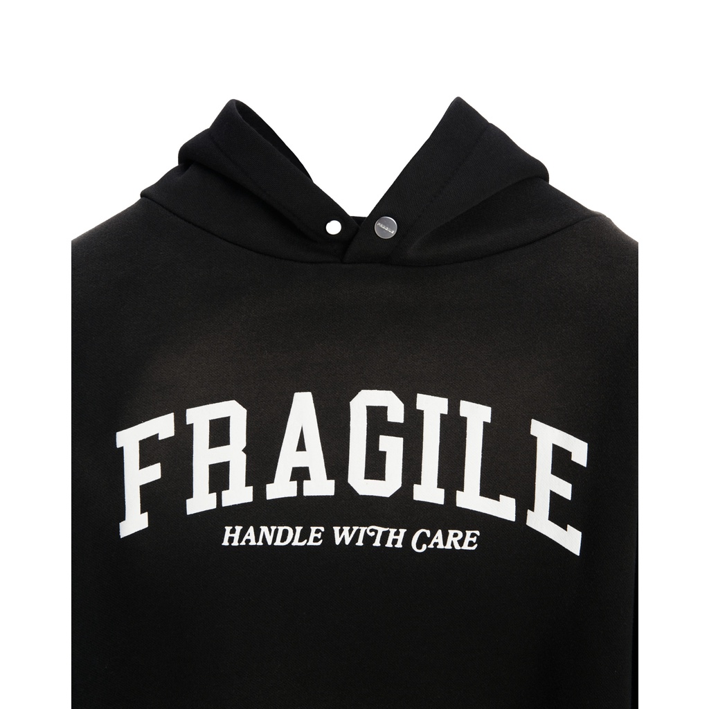 'Fragile' Vintage Black Logo Hoodie