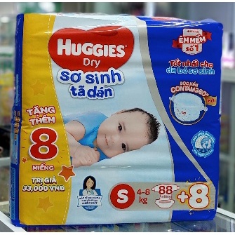 Bỉm Huggies dán S56 / S88 miếng S dành cho trẻ (4-8kg)