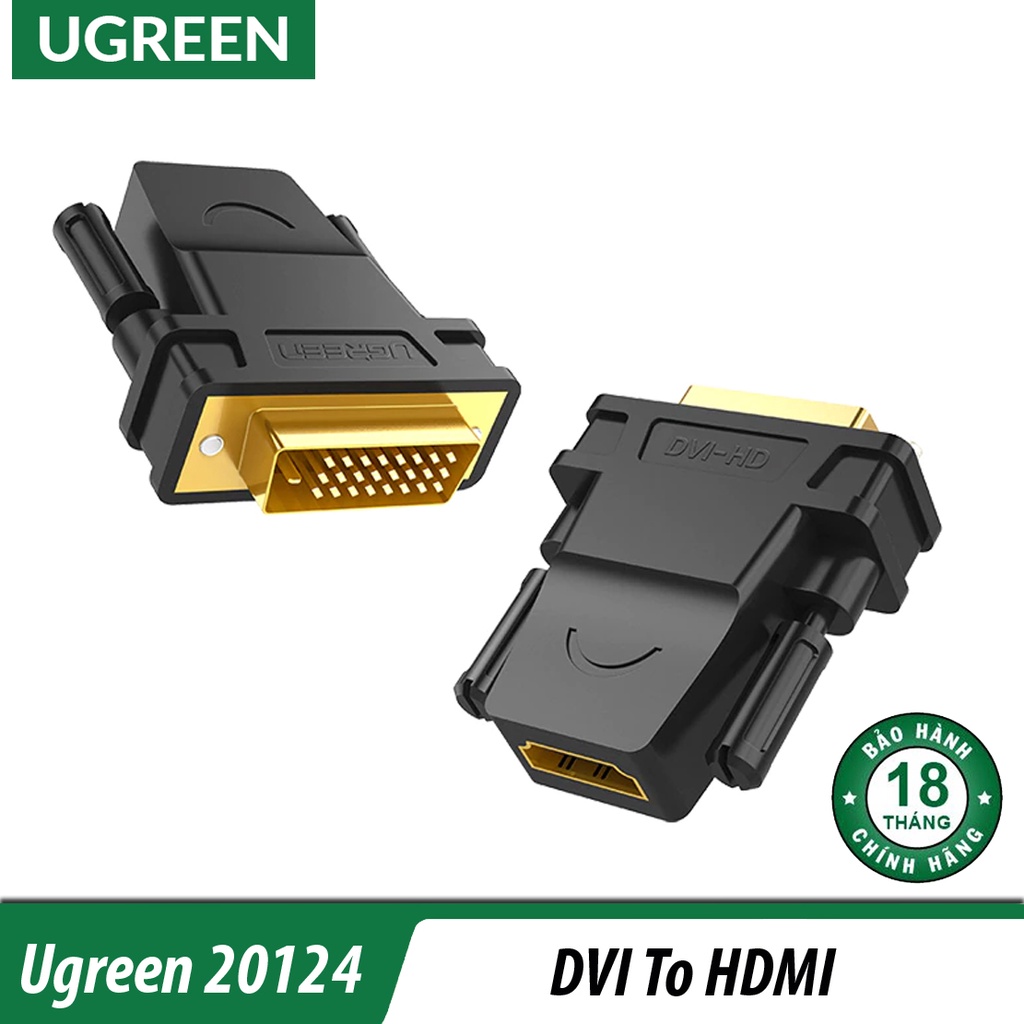 Bộ Chuyển DVI Sang HDMI Cao Cấp | UGREEN 20124 Chính Hãng Độ phân giải Full HD 1080p@60Hz.