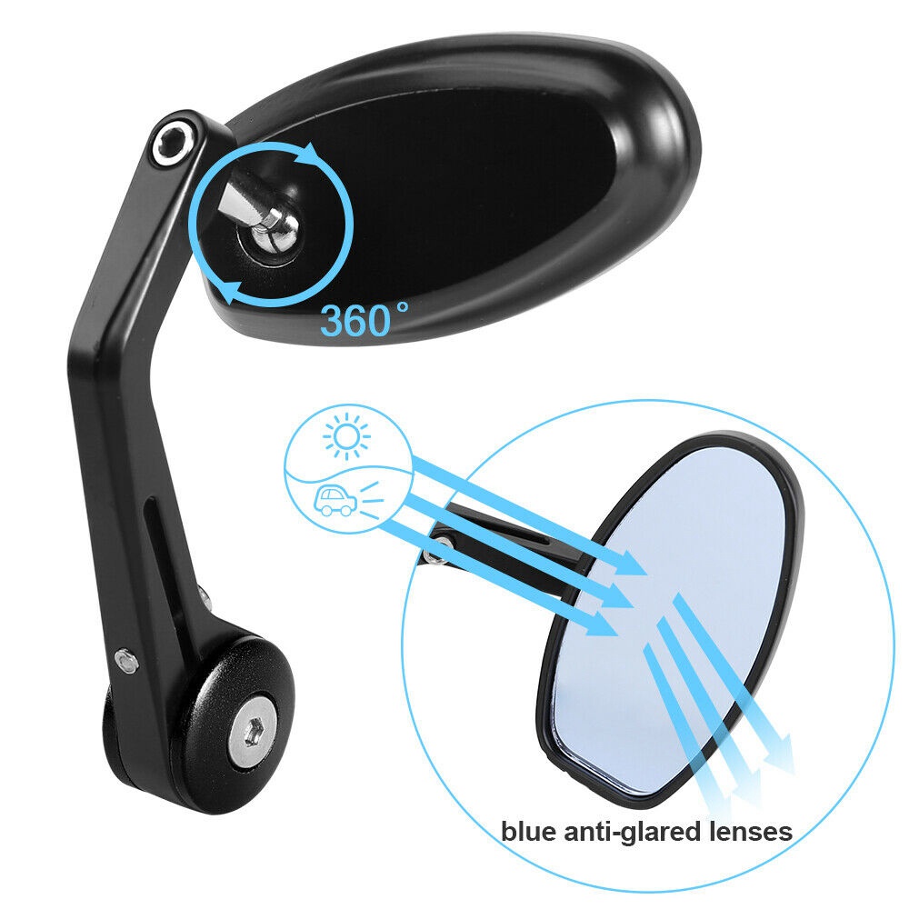 Cặp Gương Chiếu Hậu Hình Oval Bằng Hợp Kim 22mm Cho Xe Mô Tô