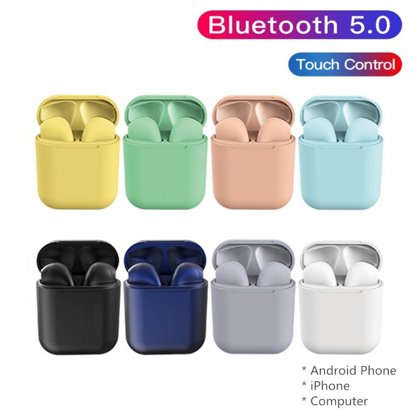 9 Colors TWS Bluetooth Earphone i12 inPodTouch Airpod Key Wireless Headphone Earbuds Sports Headsets For iPhone Xiaomi Smart Phone Android Phone No Retail Box