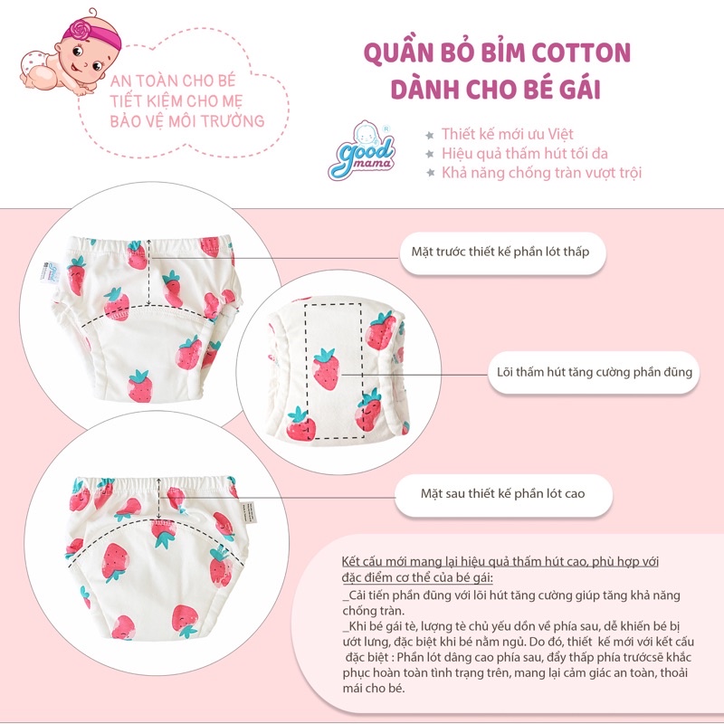 Quần bỏ bỉm Goodmama 6 Lớp cao cấp 𝗚𝗼𝗼𝗱𝗺𝗮𝗺𝗮 dành cho bé trai và bé gái từ 4-17Kg