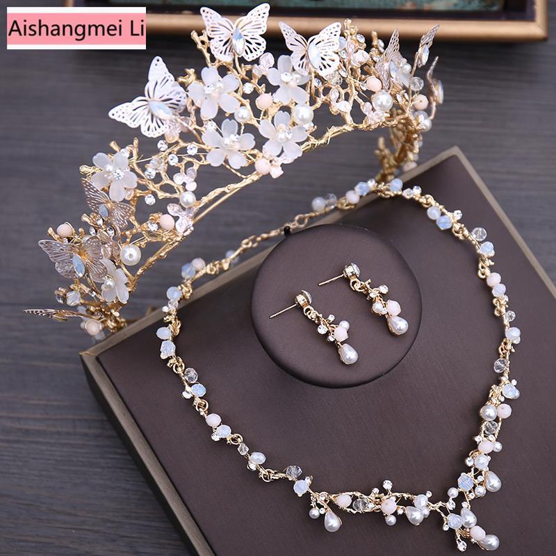 Dây Chuyền Vương Miện Công Chúa Màu Vàng Ngọt Ngào Phụ Kiện Cho Cô Dâu