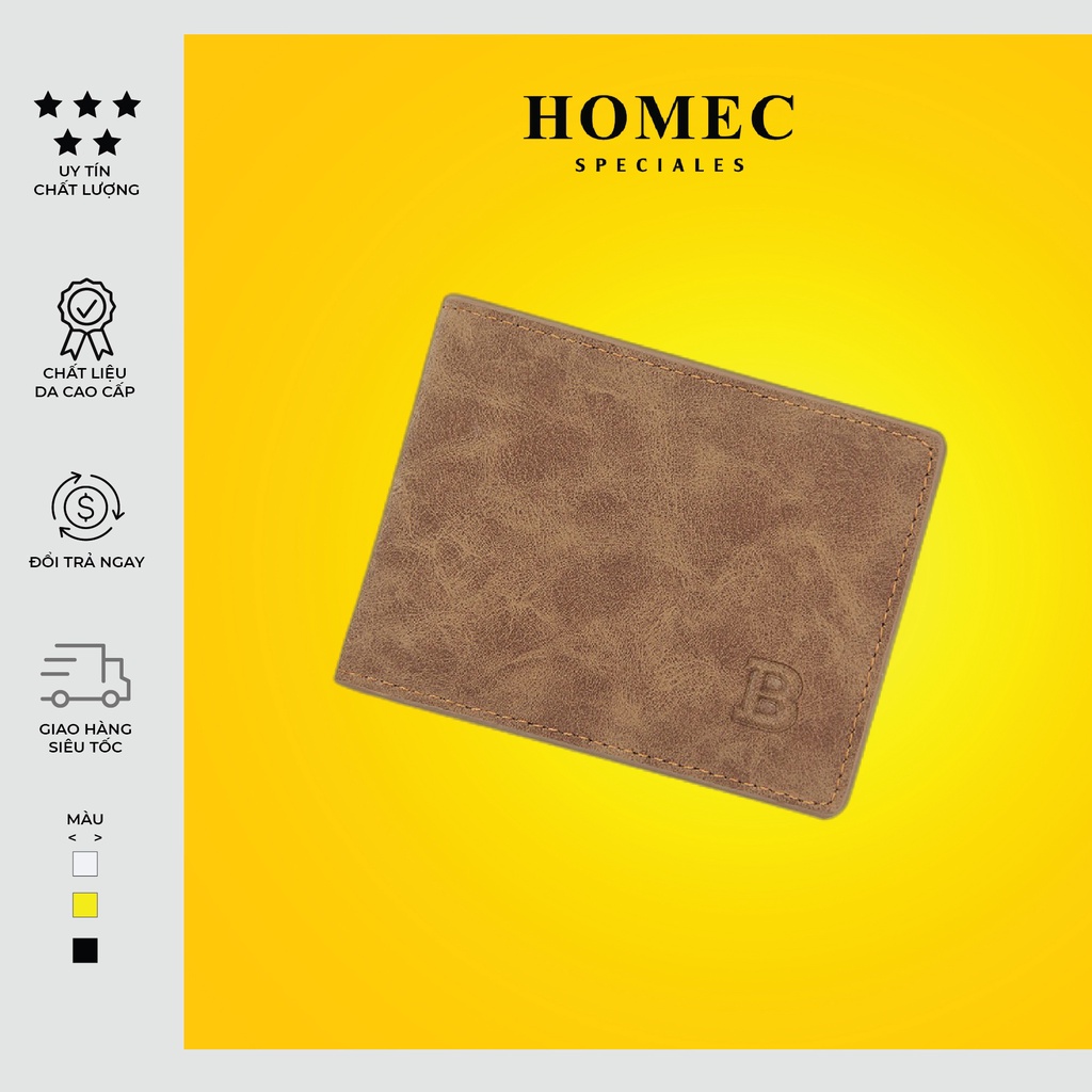 Ví da nam cầm tay HOMEC-90 chất liệu cao cấp bóp nam dáng ngang thời trang - HOMEC