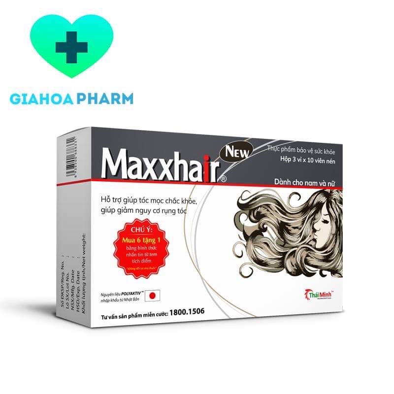 Maxxhair - Viên uống hỗ trợ mọc tóc, giúp tóc chắc khoẻ và giảm nguy cơ rụng tóc
