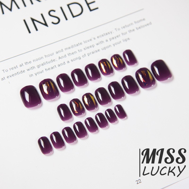 Set 24 Móng Tay Giả Màu Tím